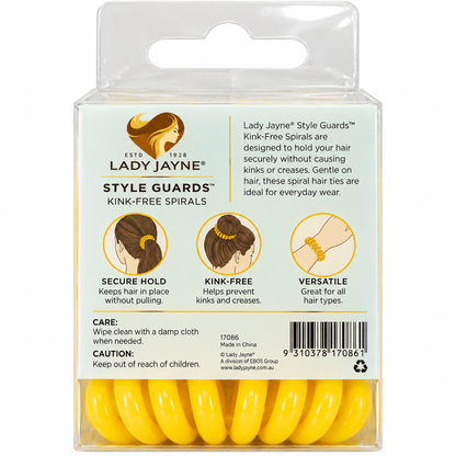 Lady Jayne Style Guards Kink Free Spiral Hair Ties Yellow 6 Packs 24pcs