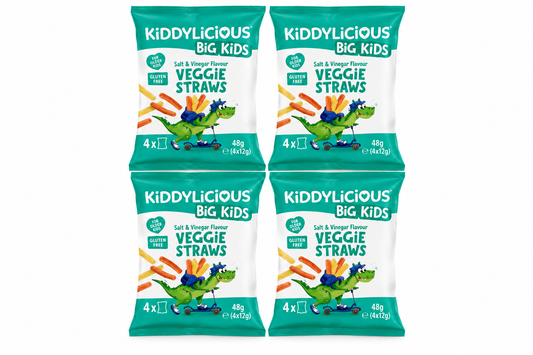 Kiddylicious Veggie Straws Salt Vinegar 4x12g x 4