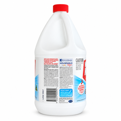 White King Premium Liquid Bleach Regular 2.5L (4 Pack)