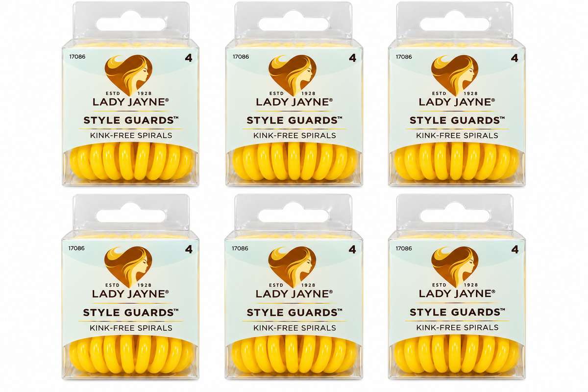 Lady Jayne Style Guards Kink Free Spiral Hair Ties Yellow 6 Packs 24pcs