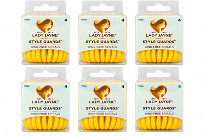 Lady Jayne Style Guards Kink Free Spiral Hair Ties Yellow 6 Packs 24pcs