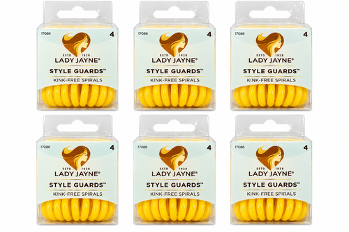Lady Jayne Style Guards Kink Free Spiral Hair Ties Yellow 6 Packs 24pcs