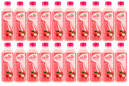 Aloe Mate Aloe Vera Drink Lychee Flavour 500mL x 20