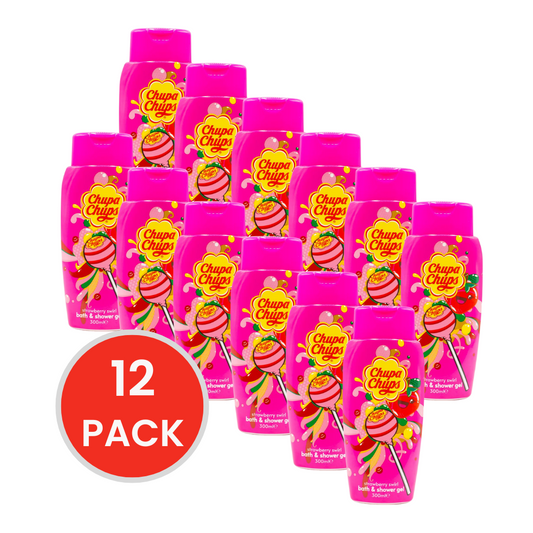 Chupa Chups 300ml Bath And Shower Gel Strawberry Swirl (12x Pack)
