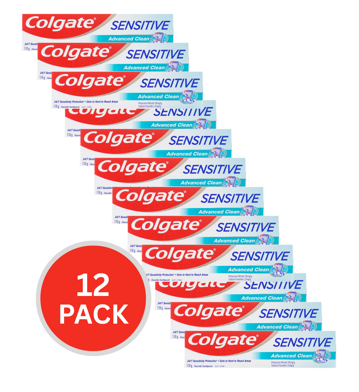Colgate Toothpaste Sensitive Advanced Clean 110g (12 Pack)