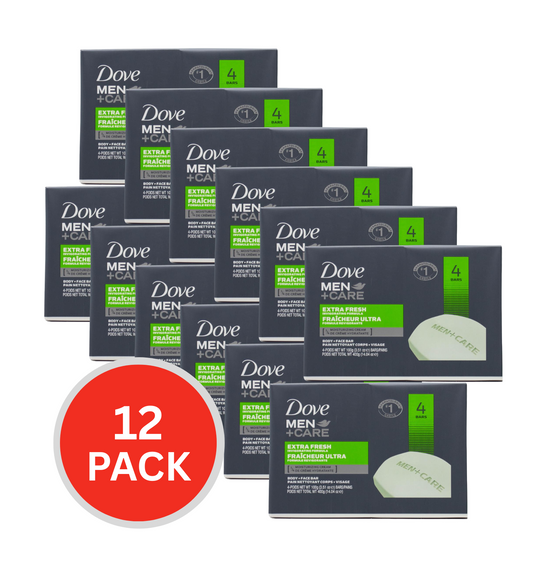 Dove X 100g Soap Bar Men + Care Extra Fresh 12 X 4pk (48 Pac