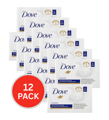 Dove 90g Beauty Bar With Deep Moisture Original 12 x 4Pk (48 Pack)