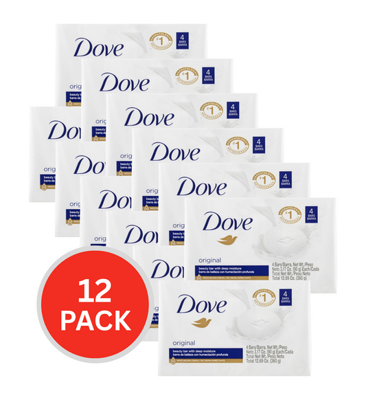 Dove 90g Beauty Bar With Deep Moisture Original 12 x 4Pk (48 Pack)