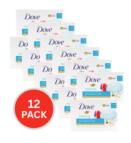 Dove 90g Beauty Cream Bar With Blue Fig And Orange Blossom Scent Restoring 12 x 4Pk (48 Pack)