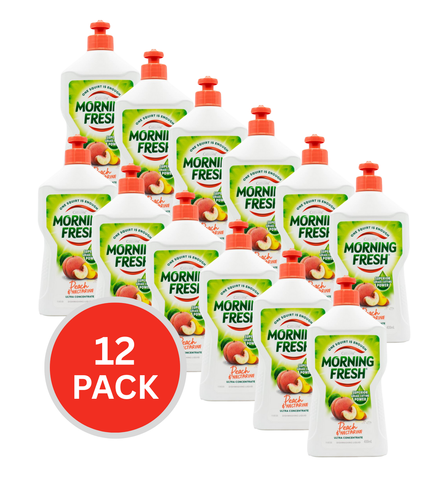 Morning Fresh Dishwashing Liquid Ultra Concentrate Peach Nectarine 400ml (12 Pack)