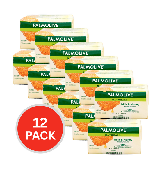 Palmolive Soap Bars Naturals Milk & Honey Moisture Care 90g 12 x 4Pk (48 Pack)
