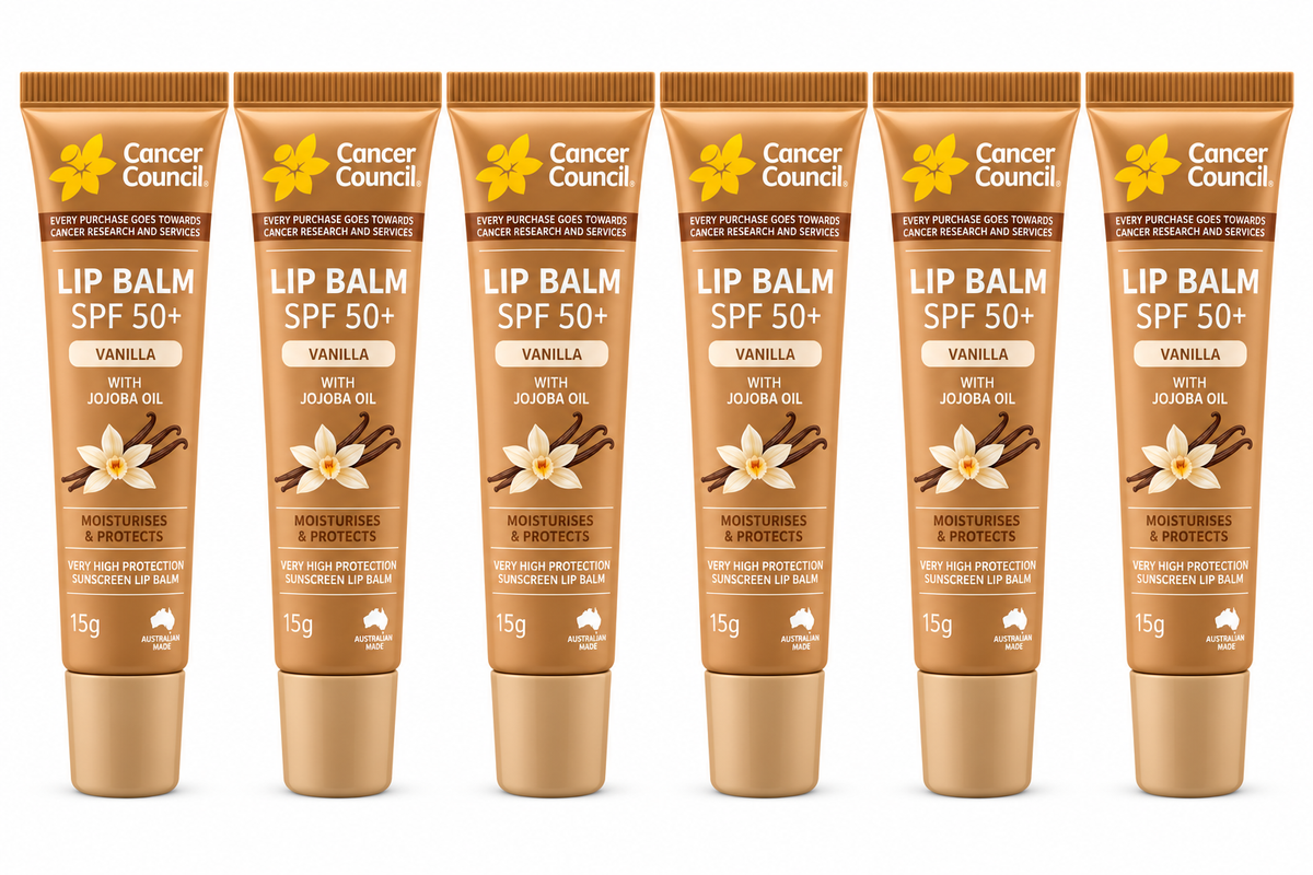 Cancer Council SPF50+ Vanilla Lip Balm Jojoba Oil 15g x 6
