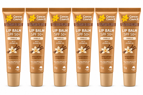Cancer Council SPF50+ Vanilla Lip Balm Jojoba Oil 15g x 6