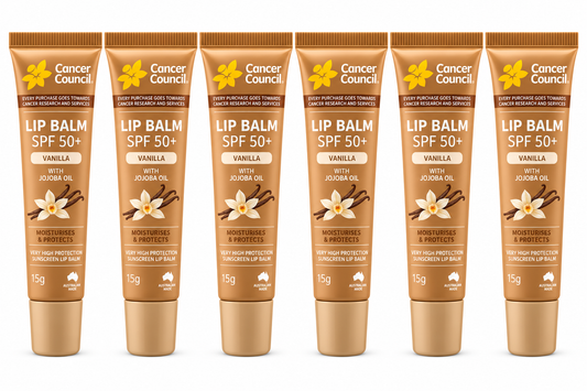 Cancer Council SPF50+ Vanilla Lip Balm Jojoba Oil 15g x 6