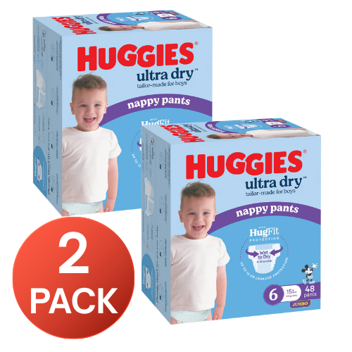 Huggies Ultra Dry Nappy Pants Boys Size 6 (15kg+) 48 Pack (2 Pack, 96 Pieces)