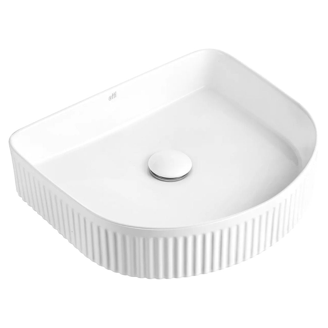 Archie 415x365x100 Gloss White Fluted Basin