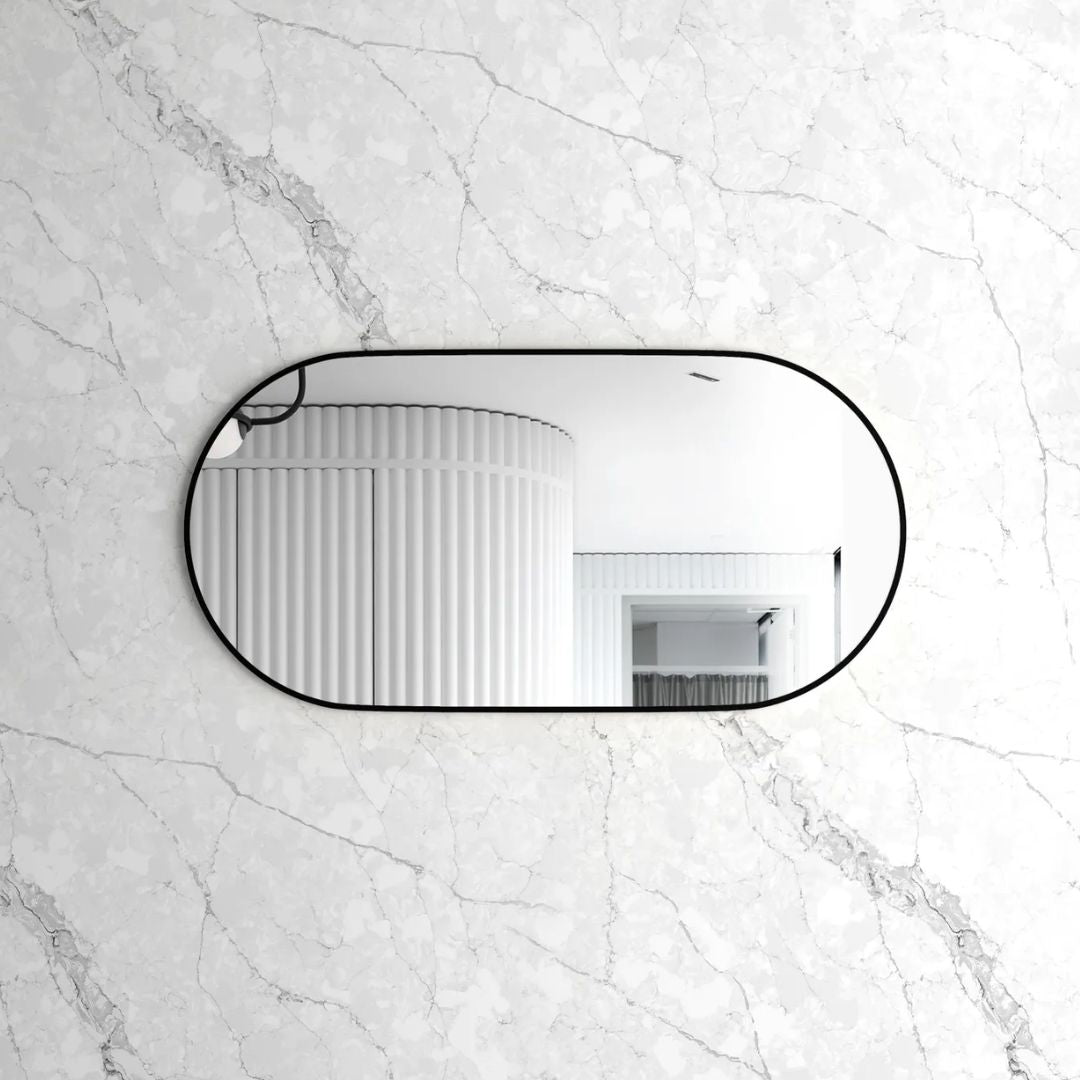 Noosa 1200(W)x600(H) Black Metal Frame Mirror- Install Horizontal or Vertical