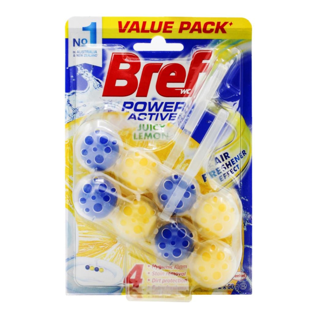 Bref Toilet Cage Power Active Juicy Lemon PK2 x 50g (6 Pack)