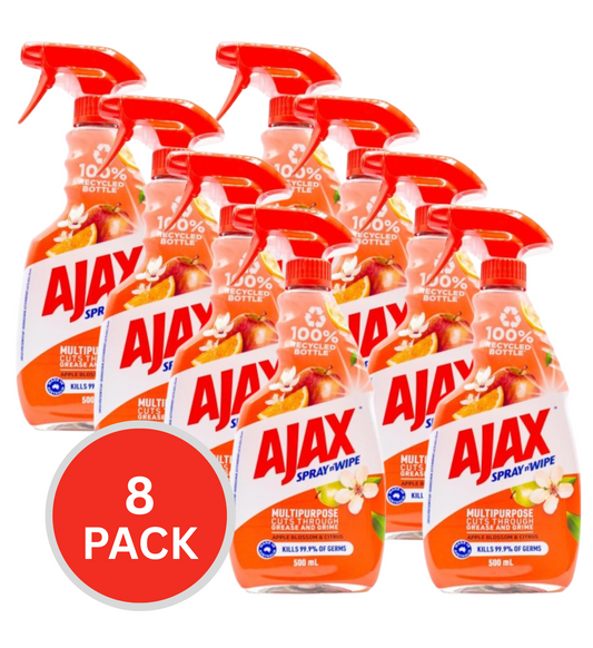 Ajax 500ml Spray N Wipe Trigger Apple & Citrus (8x Pack)