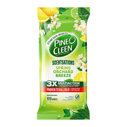 Pine O Cleen Disinfectant Wipes Spring Orchard Breeze PK100 (4 Pack)
