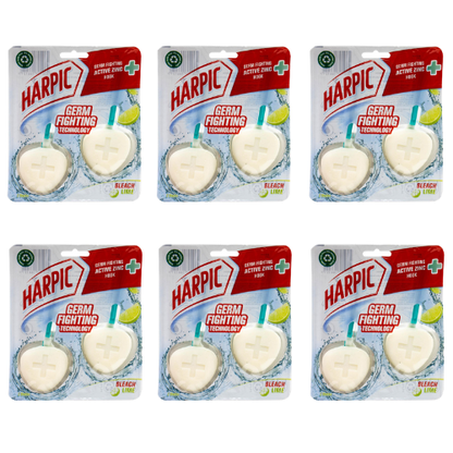 Harpic PK2 Toilet Cleaner Blocks Bleach Lime 6 pk