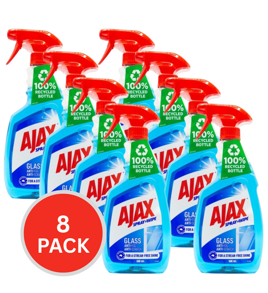 Ajax 500ml Spray N Wipe Trigger Glass Cleaner (8x Pack)