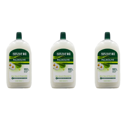 Palmolive Naturals Hand Wash Refill Aloe Vera & Chamomile 1L (3 Pack)