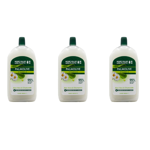 Palmolive Naturals Hand Wash Refill Aloe Vera & Chamomile 1L (3 Pack)