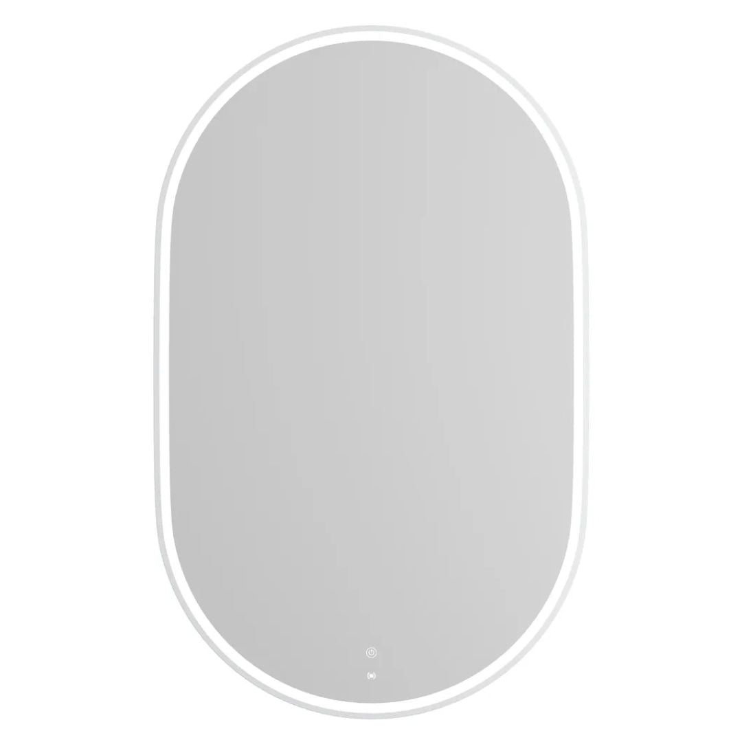 LED Noosa 900(H)x600(W) White Metal Frame Mirror- Install Horizontal or Vertical