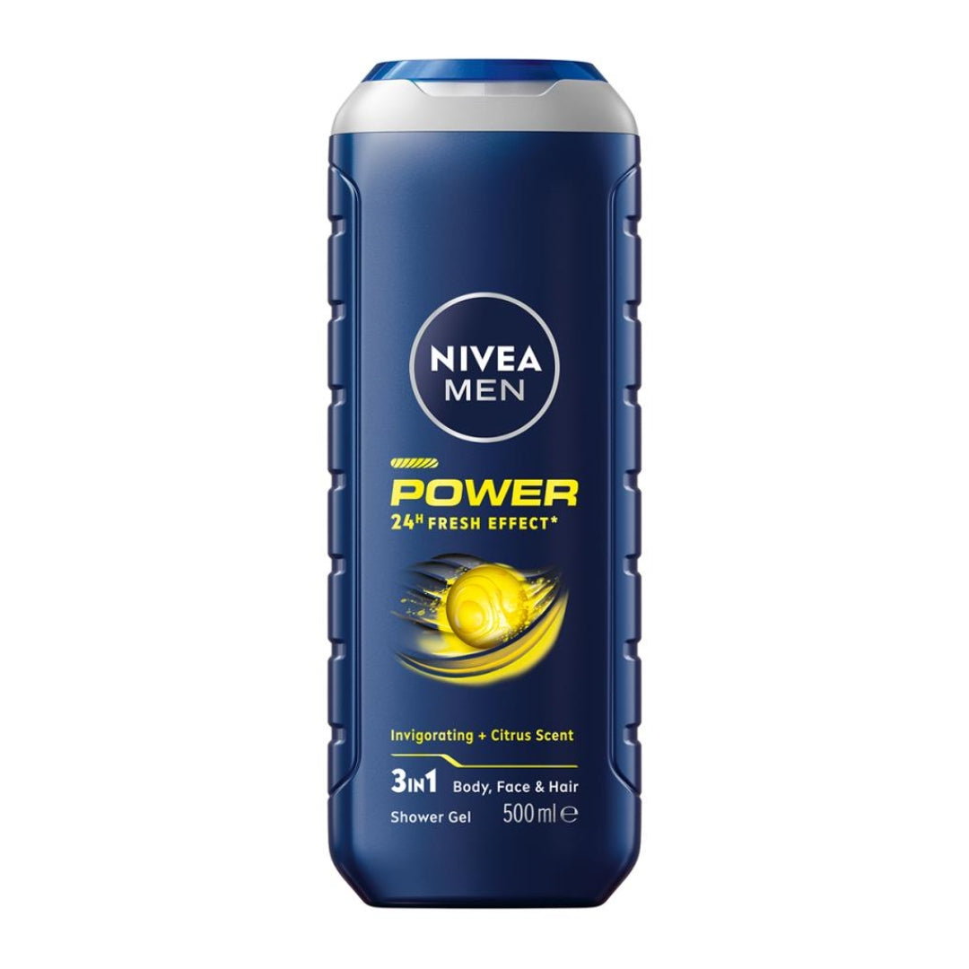 Nivea Men Shower Gel Power Citrus 500mL (6 Pack)