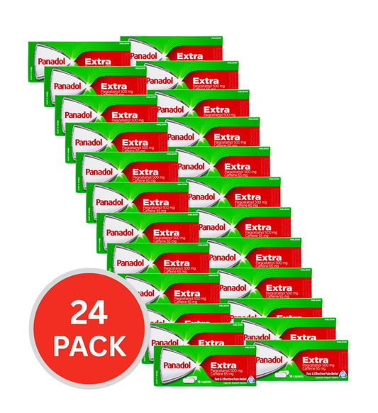 Panadol Pk16 Caplets Extra Paracetamol 500mg Caffeine 65mg (24x Pack)