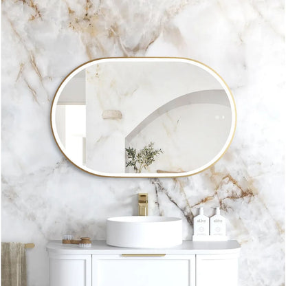 LED Noosa 900(H)x600(W) Gold Metal Frame Mirror- Install Horizontal or Vertical