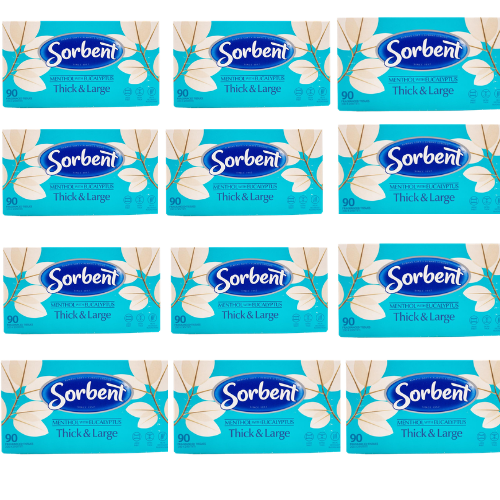 Sorbent PK90 Facial Tissues Thick and Large Menthol with Eucalyptus (12pk)