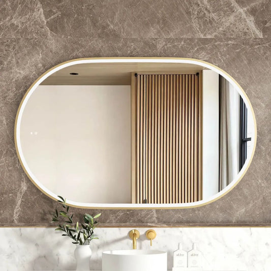 LED Noosa 1200(W)x750(H) Gold Metal Frame Mirror- Install Horizontal or Vertical