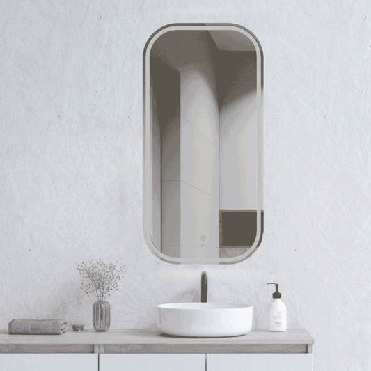 LED Newport 900(H)x450(W) Frameless Mirror Soft Square