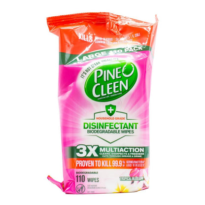 Pine O Cleen Disinfectant Wipes Tropical Blossom PK110 (8 Pack)