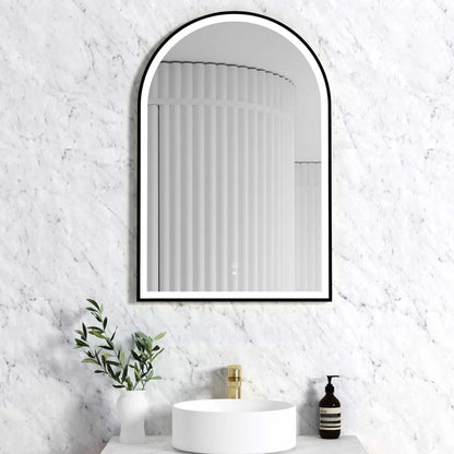 LED Archie 900(H)x600(W) Black Metal Frame Mirror