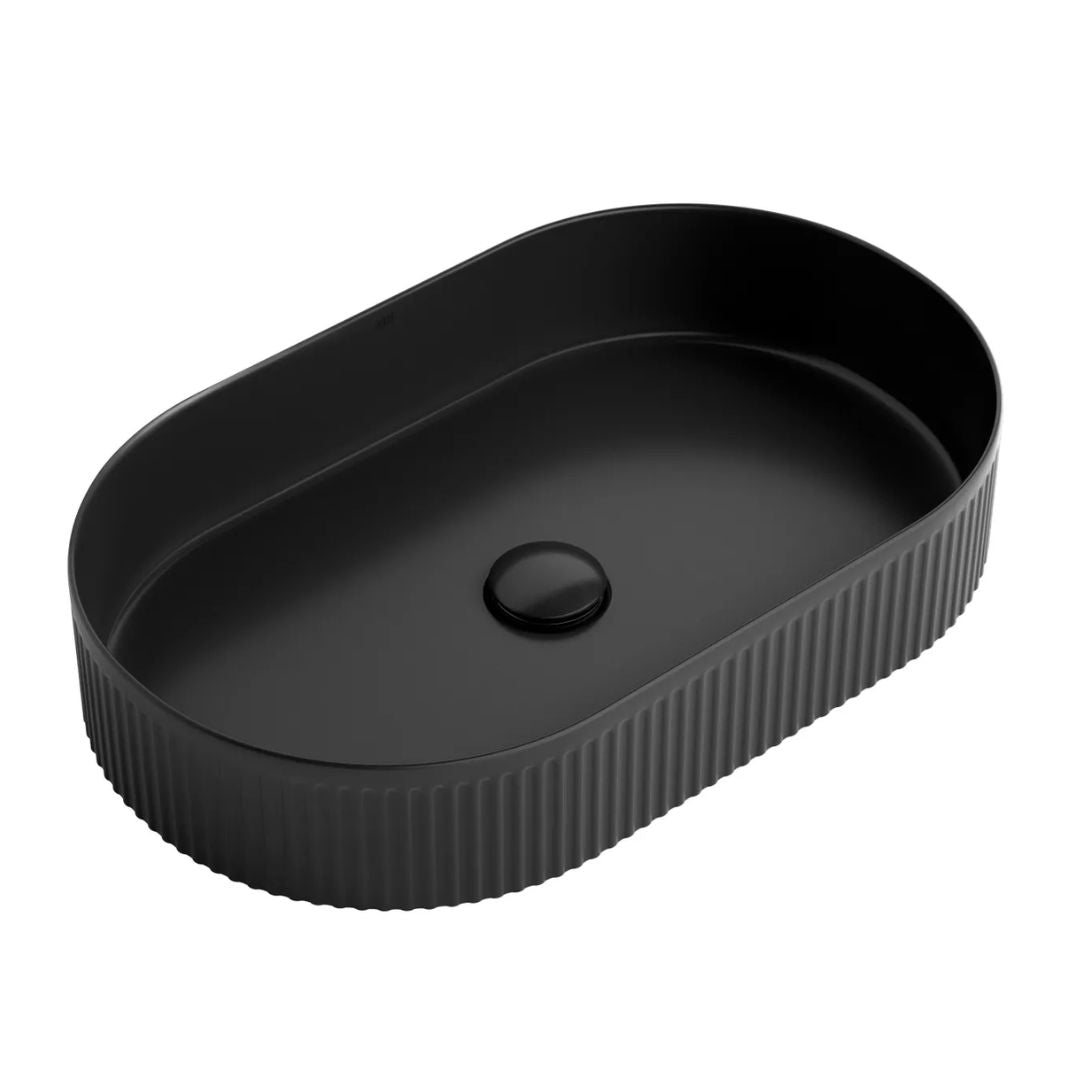 Kensington Oval 580x360x120 Matte Black Basin