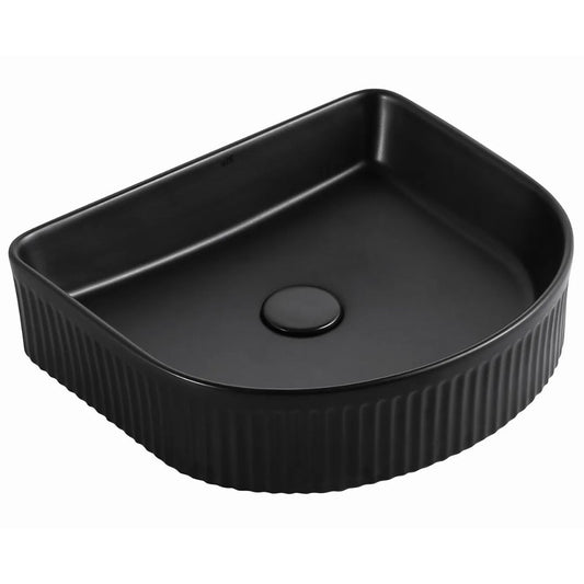 Archie 415x365x100 Matte Black Fluted Basin