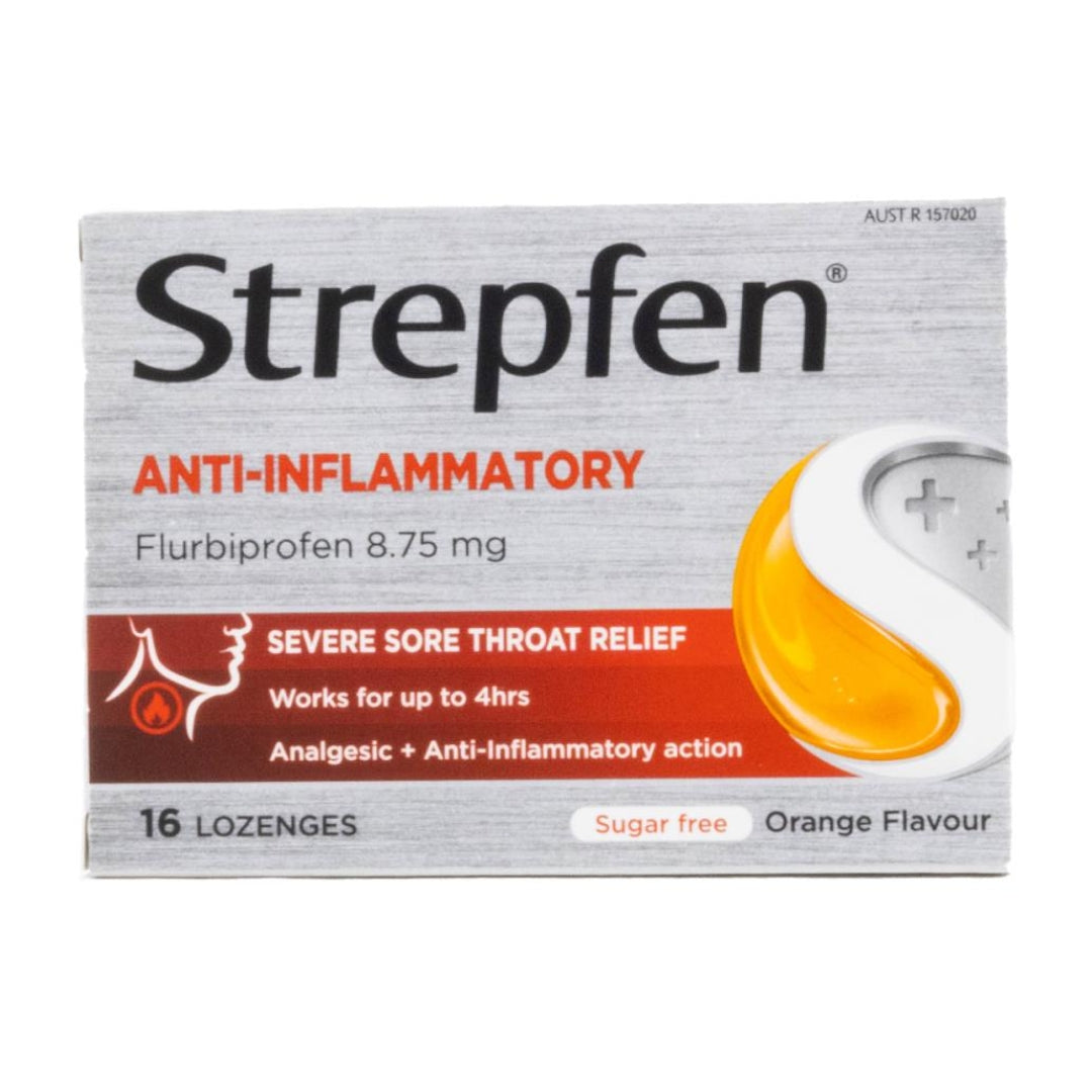 Strepfen Sore Throat Lozenges Orange Sugar Free PK16 (6 Pack)