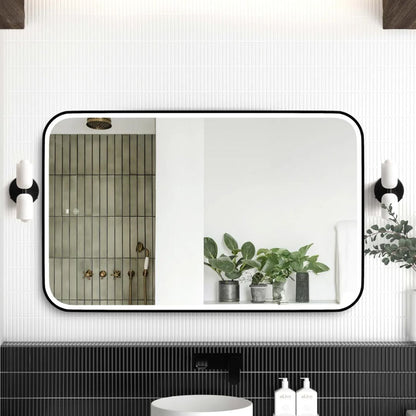 LED Newport 1200(W)x750(H) Black Metal Frame Mirror- Install Horizontal or Vertical