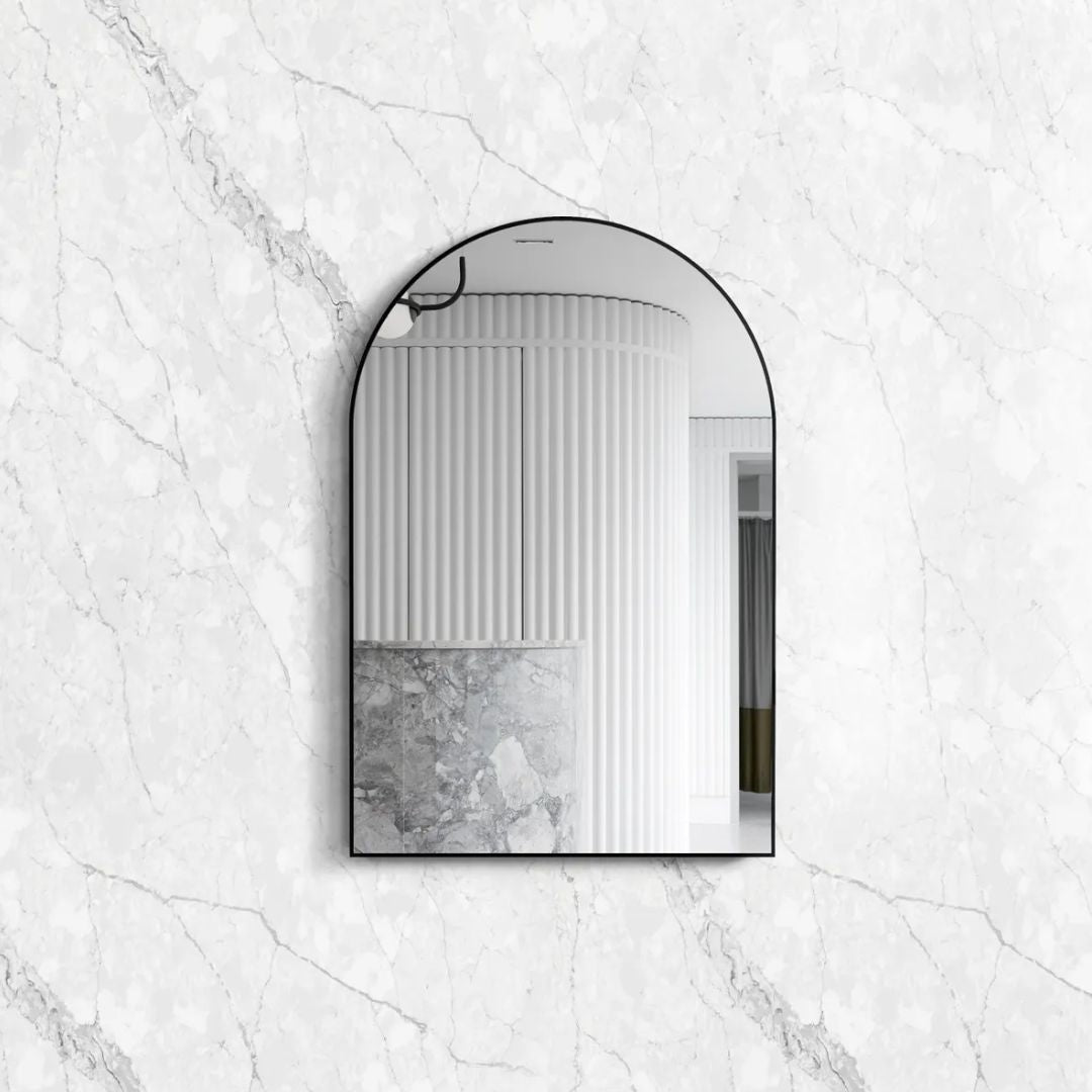 Archie 900(H)x600(W) Black Metal Framed Mirror