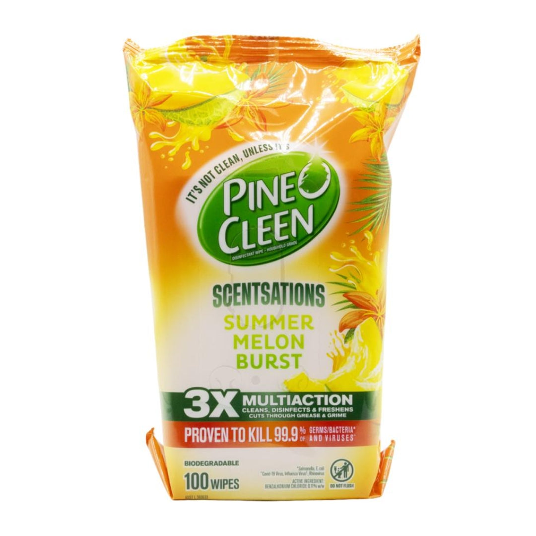 Pine O Cleen Disinfectant Wipes Summer Melon Burst PK100 (4 Pack)