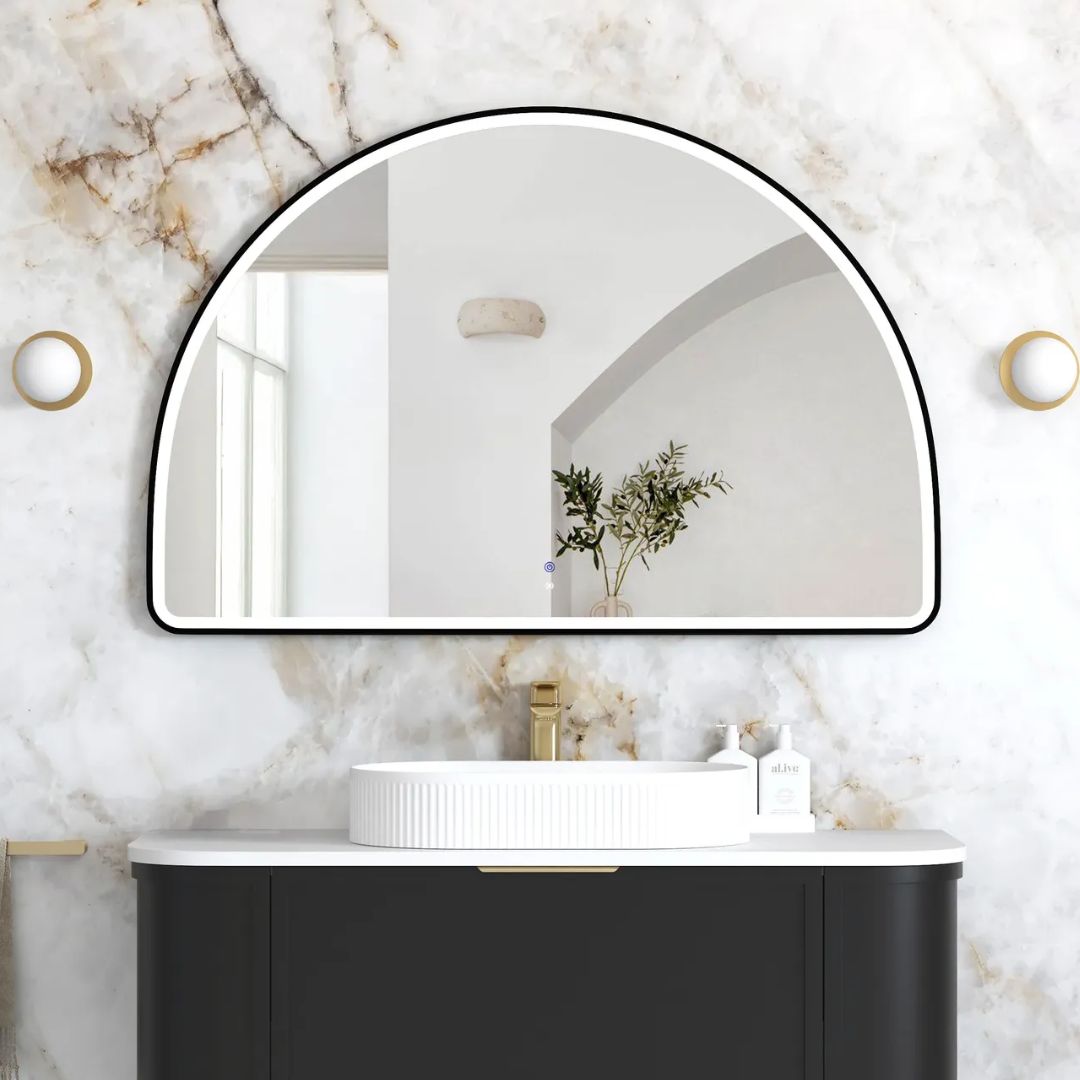 LED Moonlight Archie 800(H)x1200(W) Black Metal Frame Mirror