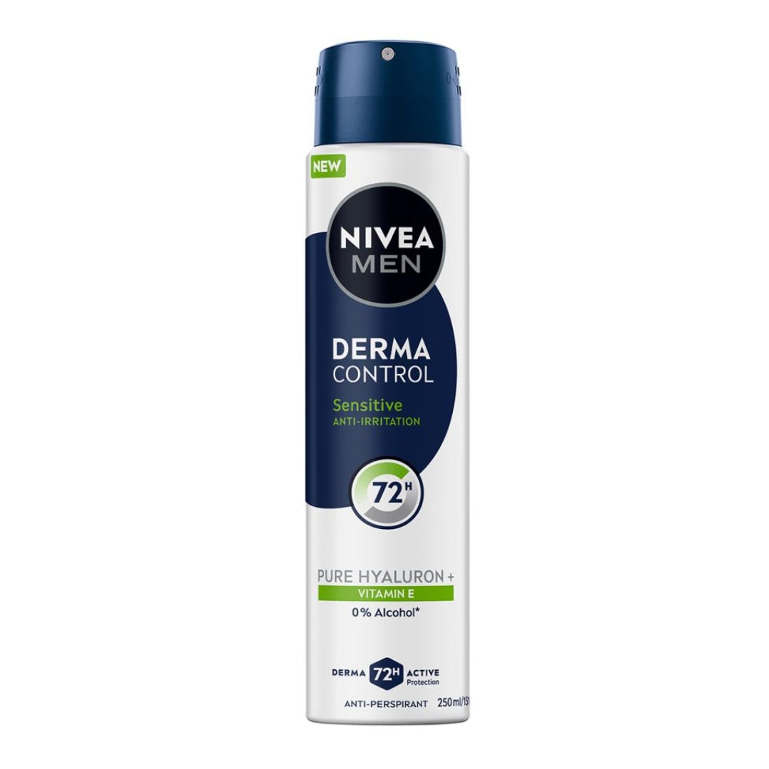 Nivea Men Derma Control Sensitive Antiperspirant 250mL (6 Pack)