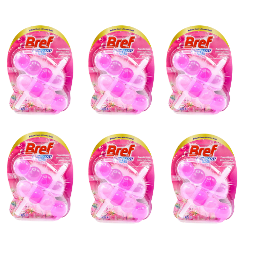 Bref PK2 x 42g Toilet Cage Brilliant Gel All In 1 Spring Rain ( 6PK)