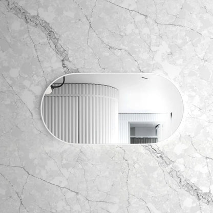 Noosa 1200(W)x600(H) White Metal Frame Mirror- Install Horizontal or Vertical