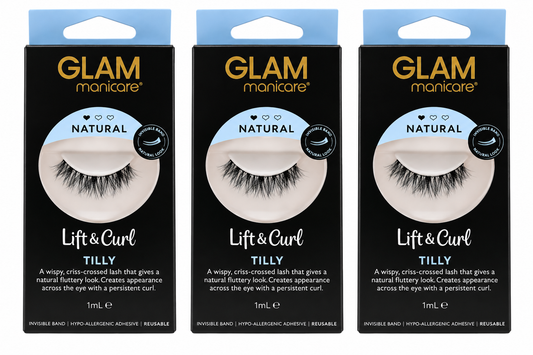 Manicare Glam Lift & Curl Tilly Natural False Eyelashes Reusable 3 Pack