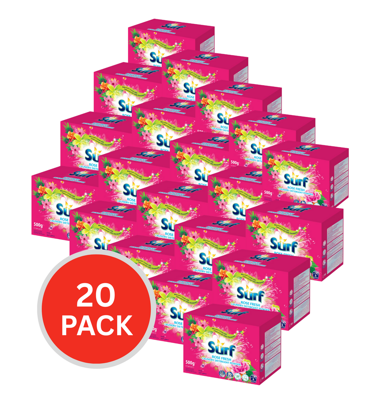 Surf Laundry Detergent Powder Rose Fresh (Box) 500g (20 Pack)