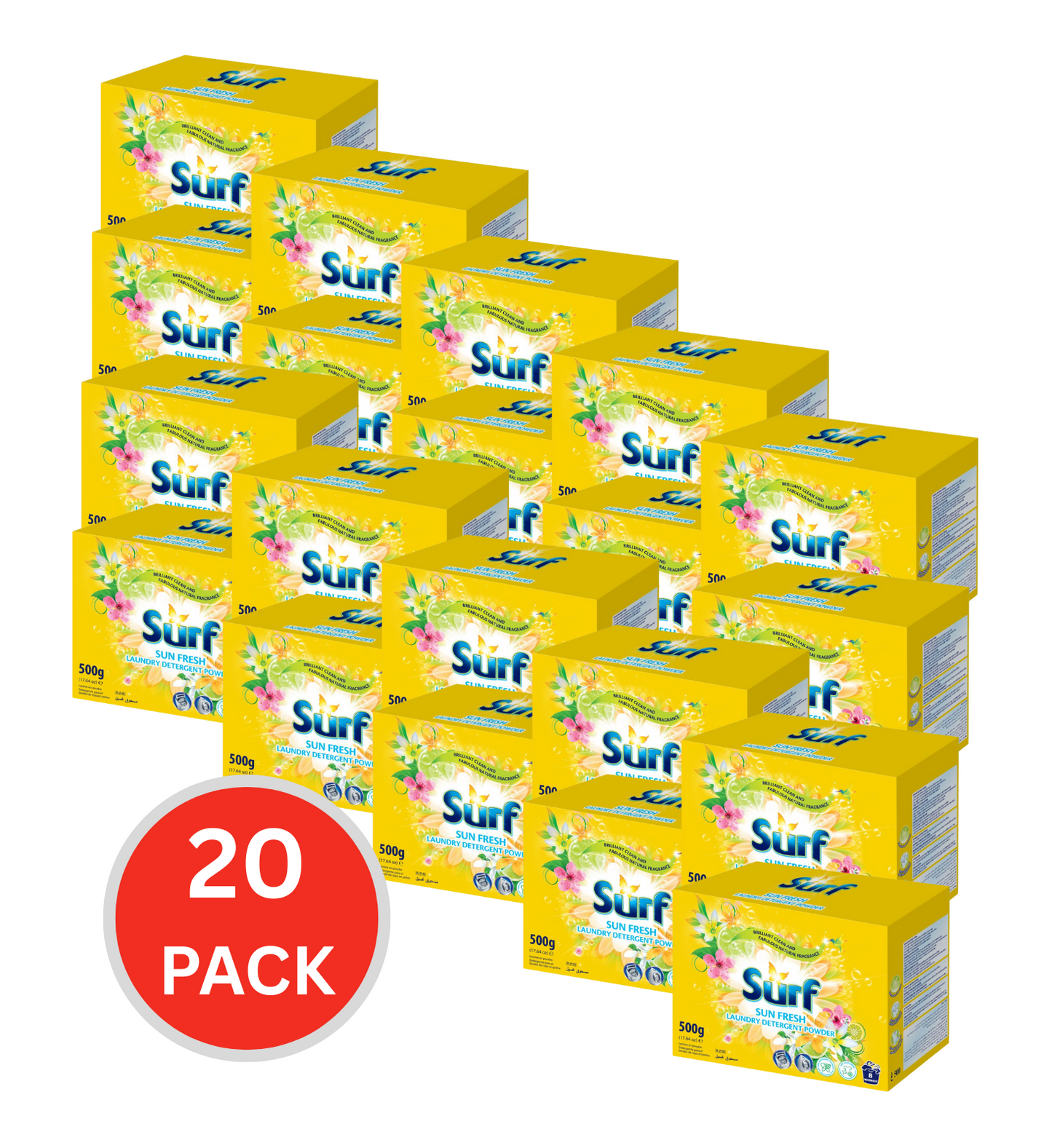 Surf 500g Laundry Detergent Powder Sun Fresh (Box) (20x Pack)